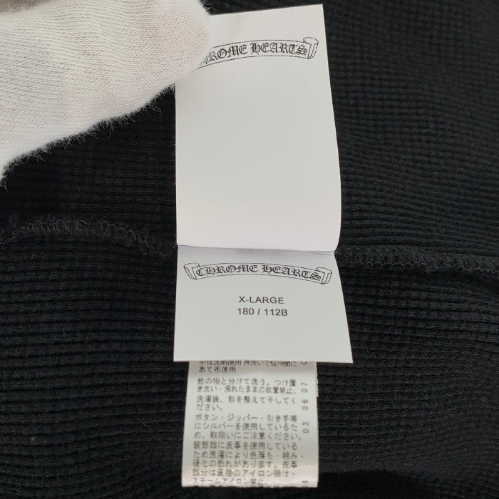Chrome Hearts クロムハーツ CROSS BUTTON THERMAL HENLY L/S クロスレザーパッチ ヘンリーネック サーマル ロングスリーブ カットソー ブラック Size XL 福生店