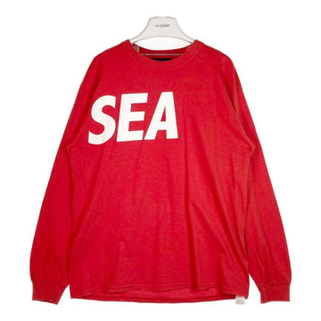 WIND AND SEA ウィンダンシー L/S TEE 長袖 Tシャツ LONG SLEEVE ロングスリーブ ロンT WDS ロゴ 赤 レッド sizeL 瑞穂店