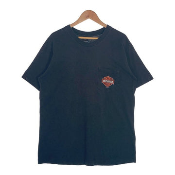 90's HARLEY-DAVIDSON ハーレーダビッドソン エンブレムロゴプリント ポケットTシャツ ブラック 1995コピーライト Size XL 福生店