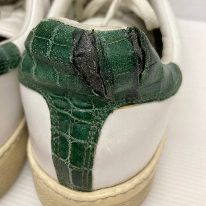 GUCCI グッチ シェリーライン ヒールクロコ レザースニーカー ホワイト size7・1/2 瑞穂店