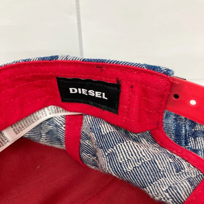 DIESEL ディーゼル ロゴジャガードデニムキャップ ブルー  size2 瑞穂店