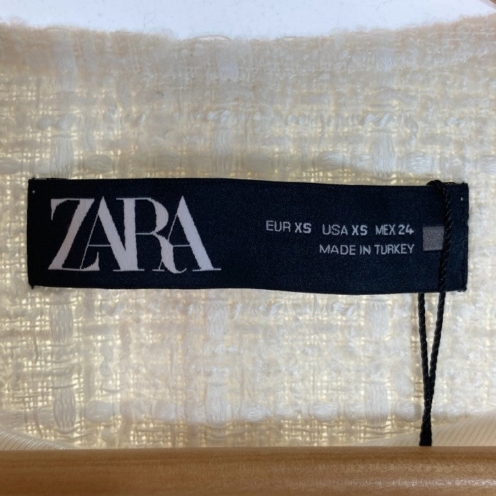 ZARA ザラ ツイード ジレ ワンピース ホワイト sizeXS 瑞穂店