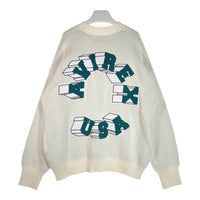 AVIREX アヴィレックス COTTON KNIT CARDIGAN CIRCLE LOGO サークルロゴ コットンカーディガン ホワイト sizeM 瑞穂店