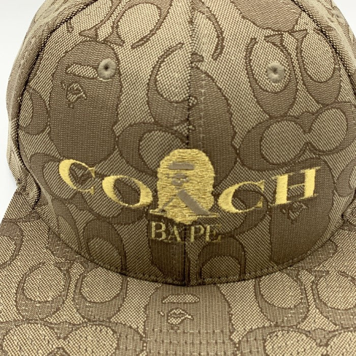 A BATHING APE アベイシングエイプ 20SS COACH コーチ ベースボールキャップ シグネチャー ベージュ Size F 福生店