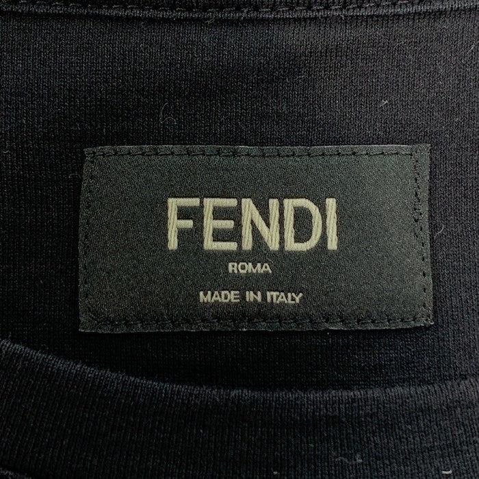 FENDI フェンディ モンスター バグスレザーパッチ Tシャツ ブラック FY0722 94T Size 52 福生店