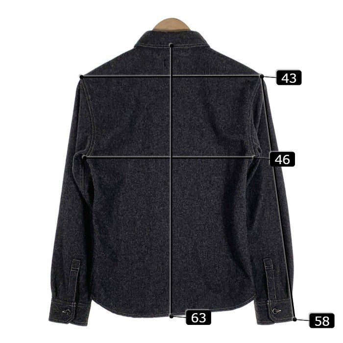 THE FLAT HEAD フラットヘッド ウールシャツ ブラック ナイロン 刺繡 LOT-WS-04W Size 38 福生店
