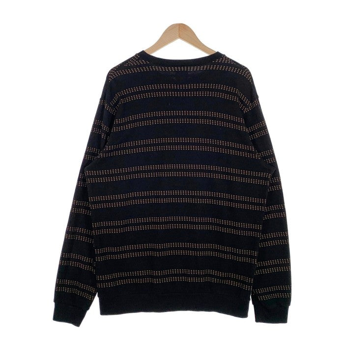 SUPREME シュプリーム 18SS Dash Stripe Crewneck ダッシュストライプ クルーネックスウェットトレーナー ブラック Size L 福生店