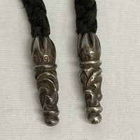 CHROME HEARTS クロムハーツ LEATHER BRAID W BOLO TIPS レザー ブレード ボロチップ ネックレス size100cm 瑞穂店