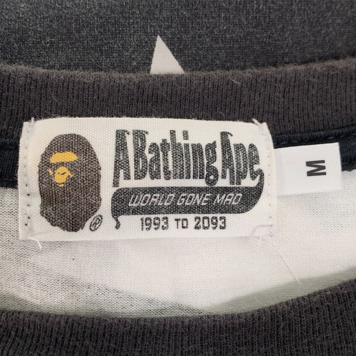 A BATHING APE アベイシングエイプ STA柄 プリントTシャツ ブラック ホワイト Size M 福生店