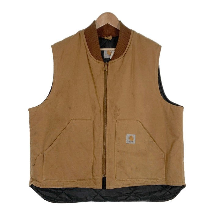 80's Carhartt カーハート Duck Vest ダック地 ベスト ジップアップ ベージュ Size XXL 福生店