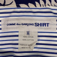 COMME des GARCONS SHIRT コムデギャルソンシャツ パッチワーク 開襟シャツ ハイビスカス チェック ボーダー ブルー S24063 Size M 福生店