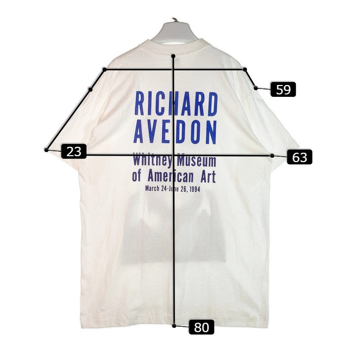 FRUIT OF THE LOOM フルーツオブザルーム RICHARD AVEDON 94年 USA製 FOTOFOLIO リチャードアヴェドン  アートTシャツ ホワイト sizeXL 瑞穂店