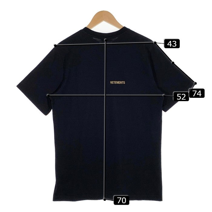 VETEMENTS ヴェトモン 20AW プリント Tシャツ ブラック UAH21TR500-M Size M 福生店
