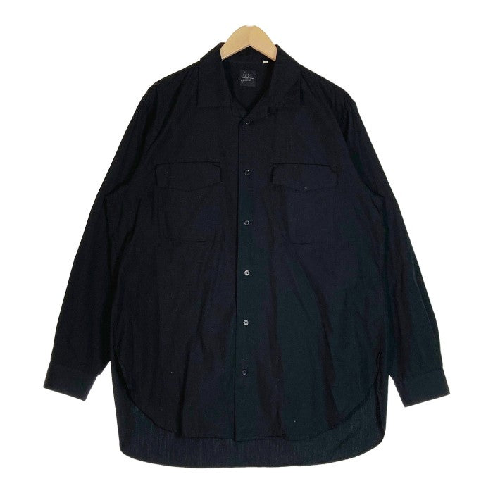 YOHJI YAMAMOTO COSTUME D’HOMME ヨウジヤマモト コスチュームドオム SUIT BROAD OPEN COLLAR SHIRT オープンカラーシャツ メンズ シャツ HV-B91-050 ブラック size2 瑞穂店