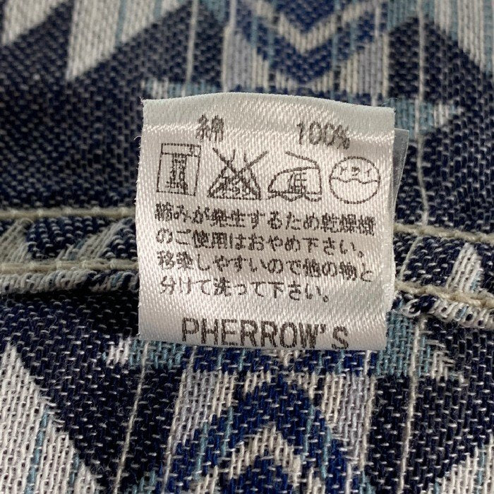 Pherrow's フェローズ ウエスタンシャツ ネイティブ柄 半袖 ブルー Size 40 福生店