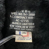 AVIREX アヴィレックス B-6 ムートン フライトジャケット ブラック size36 瑞穂店
