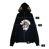 A BATHING APE アベイシングエイプ EAGLE FULL ZIP HOODIE 刺繍 フルジップパーカー 001ZPG201020X ブラック size2XL 瑞穂店