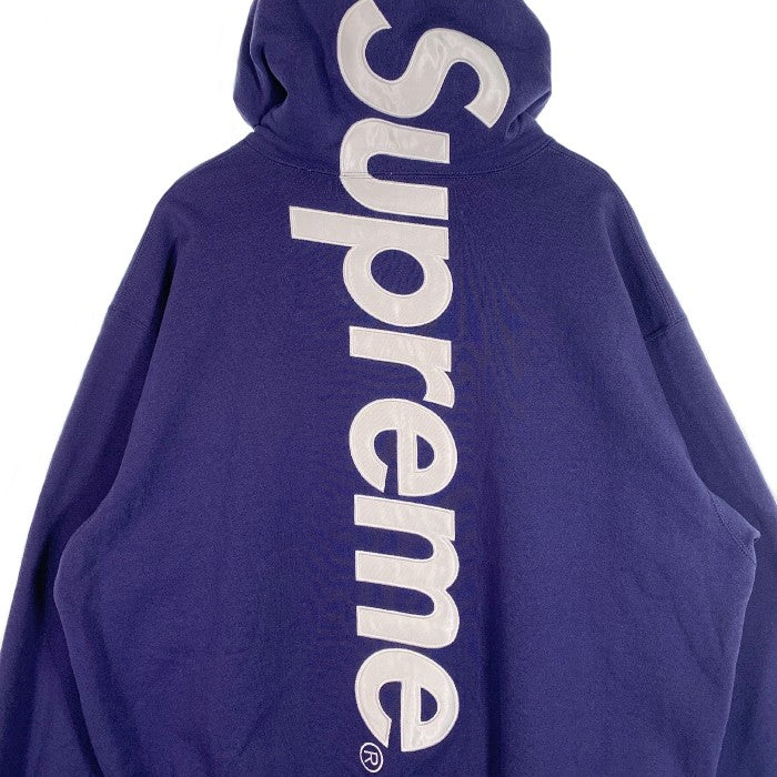 SUPREME シュプリーム 23AW Satin Applique Sweatshirts サテンアップリケ プルオーバースウェットパーカー  ウォッシュネイビー Size XL 福生店