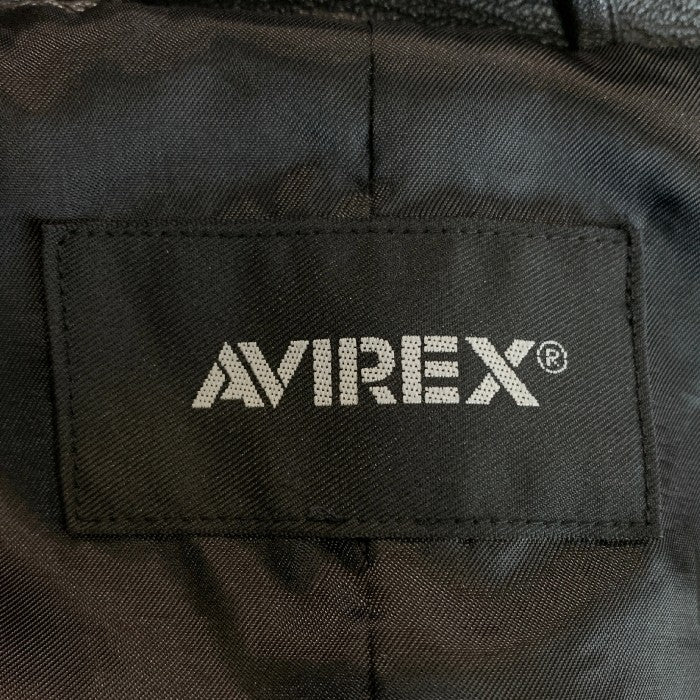 AVIREX アヴィレックス ラムレザー 2B テーラードジャケット ブラック 6121052 Size M 相当 福生店