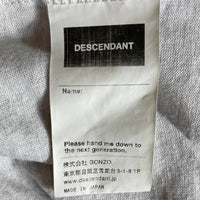 DESCENDANT ディセンダント ワンポイントロゴ刺繍 Tシャツ グレー size3 瑞穂店