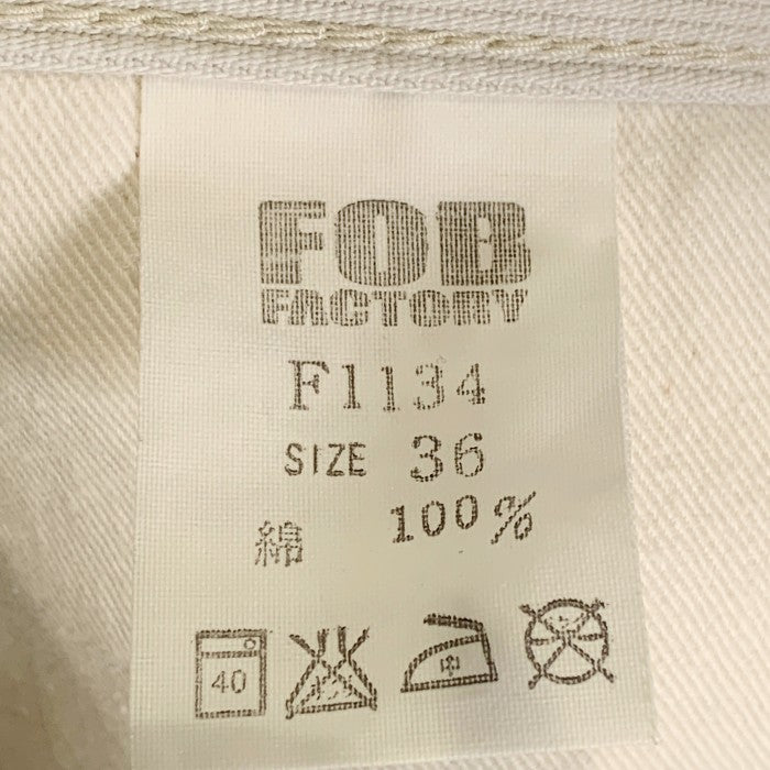 F.O.B FACTORY エフオービーファクトリー 5ポケット ピケパンツ テーパード アイボリー F1134 Size 36 福生店