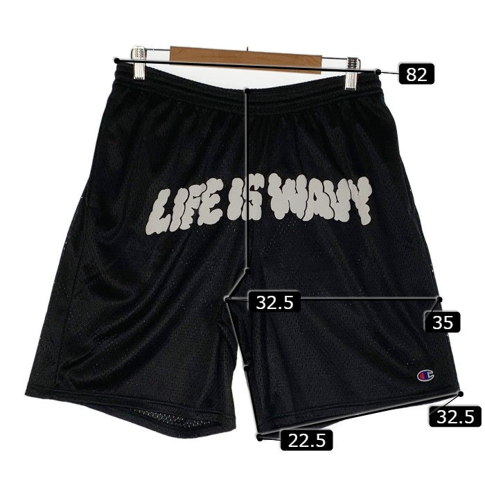 VERDY ヴェルディ JP THE WAVY ジェイピーザウェービー LIFE IS WAVY メッシュショートパンツ チャンピオン ブラック Size L 福生店