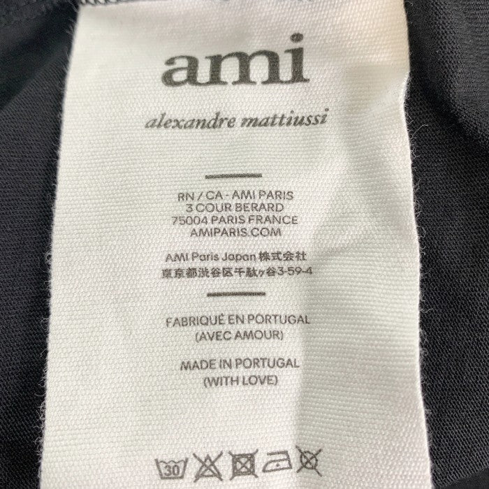 ami alexander mattiussi アミ アレクサンドル マテュッシ AMI DE COEUR T-SHIRT ワンポイント刺繡 Tシャツ ブラック Size XL 福生店