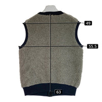 HELLER'S CAFE ヘラーズカフェ フリース パイルベスト 1920's Utica Gray-Navy Old Fleece Pile Vest グレー size42 瑞穂店