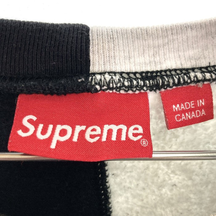 SUPREME シュプリーム 18AW クルーネックスウェット Split Crewneck Sweatshirt トレーナー スプリット クルーネック ブラック × グレー sizeM 瑞穂店