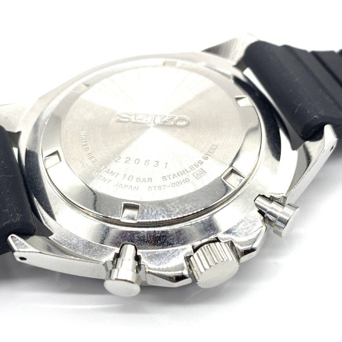 SEIKO セイコー クロノグラフ クォーツ腕時計 ラバーベルト SS 8T67-00H0 福生店