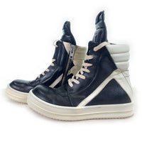 Rick Owens リックオウエンス GEO BASKET ジオバスケット レザーハイカットスニーカー ブラック ホワイト レディース Size 36 福生店