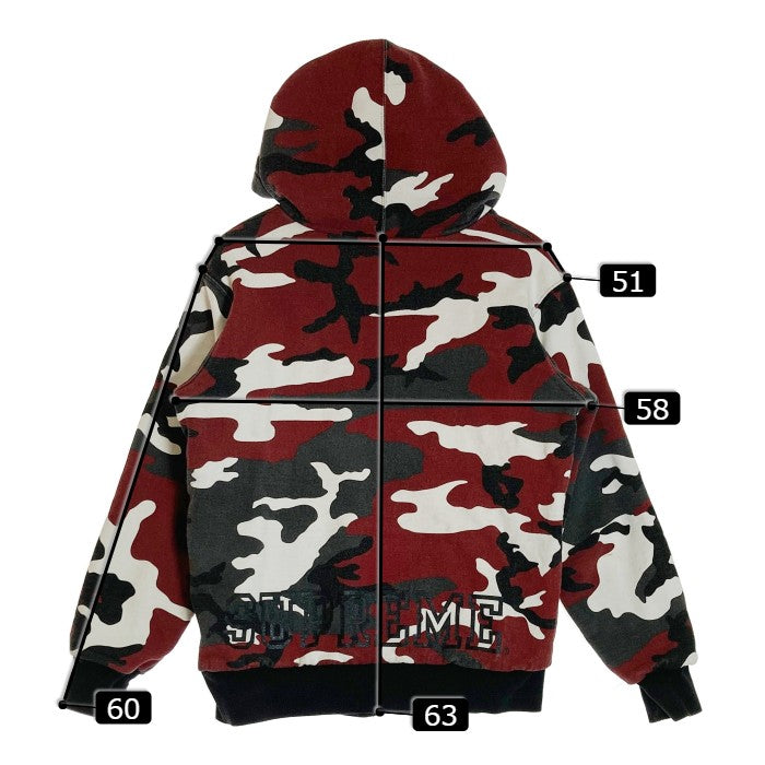 SUPREME シュプリーム 13AW   Thermal Zip up Hoodie Snow Camo サーマルジップアップ フーディ カモ総柄 パーカー レッドホワイト sizeM 瑞穂店