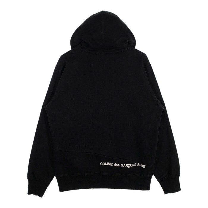 SUPREME シュプリーム 18AW COMME des GARCONS SHIRT コムデギャルソンシャツ Split Box Logo Hooded Sweatshirts スプリット ボックスロゴ スウェットパーカー ブラック Size M 福生店