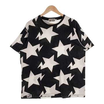 A BATHING APE アベイシングエイプ STA柄 プリントTシャツ ブラック ホワイト Size M 福生店