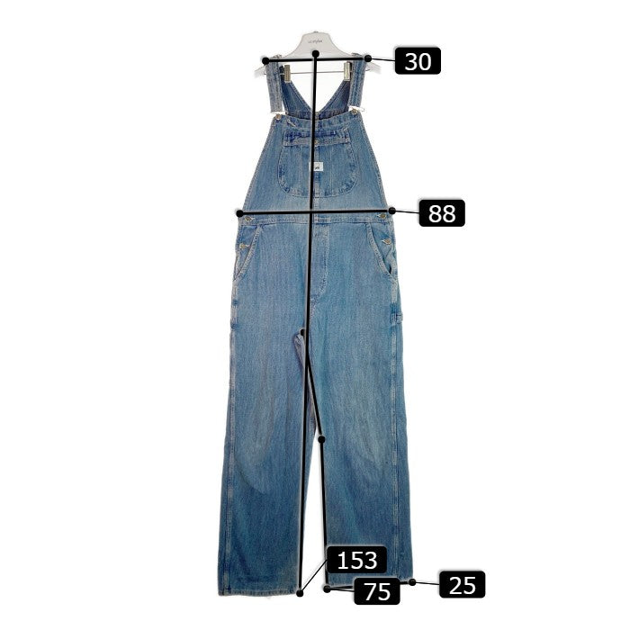 Lee リー RIVETED DUNGAREES USA製 デニムオーバーオール サロペット ヒッコリー ネイビー sizeXL 瑞穂店