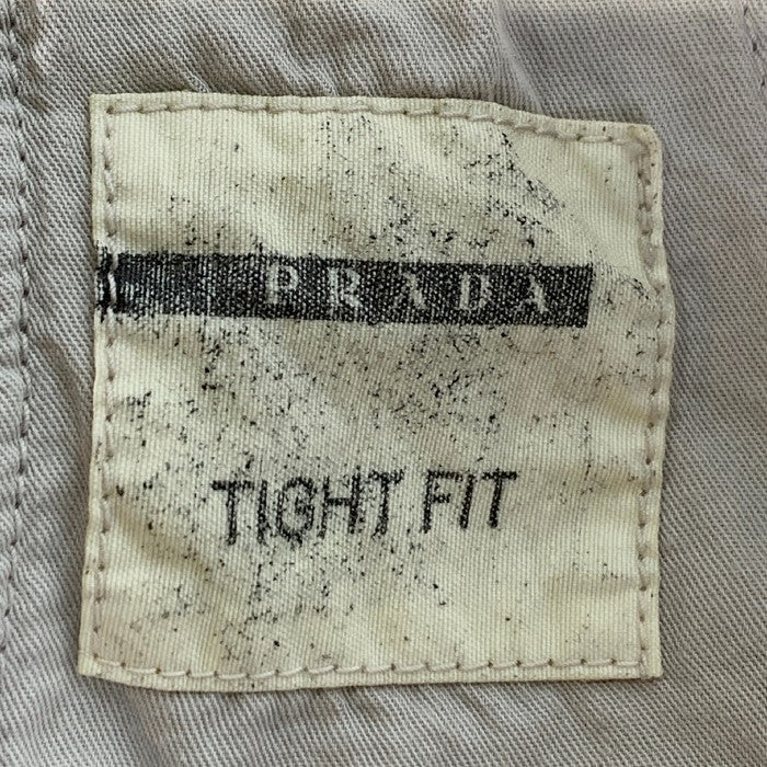 PRADA プラダ コットン テーパードスラックス センタープリーツ ボタンフライ オフホワイト GEPO070 Size 31 福生店