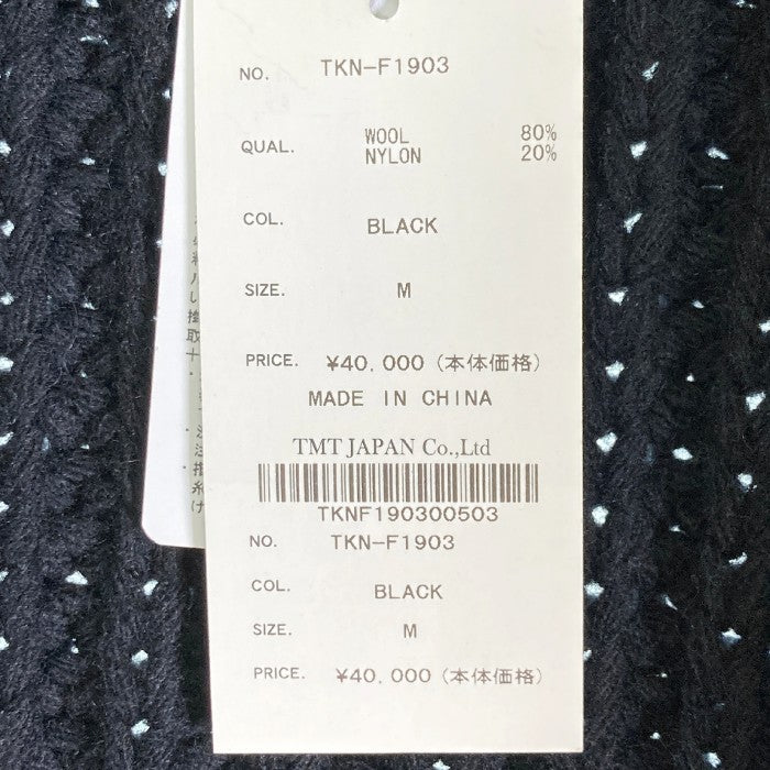 TMT ティーエムティー HANDKNIT LOW GUAGE PEA COAT ハンドニットローゲージ Pコート 2019AW ブラック sizeM 瑞穂店