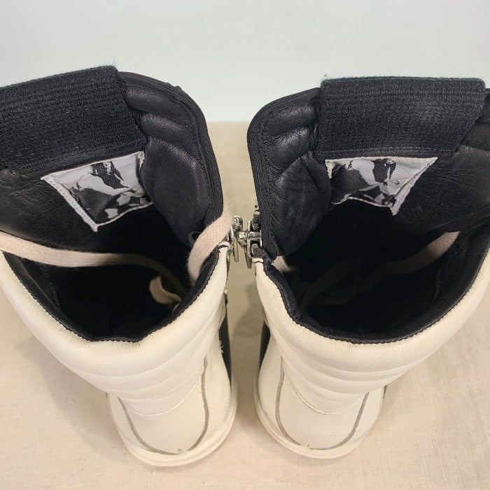 Rick Owens リックオウエンス GEO BASKET ジオバスケット レザーハイカットスニーカー ブラック ホワイト レディース Size 36 福生店