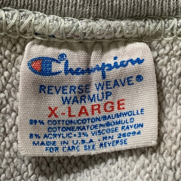 80's Champion チャンピオン REVERSE WEAVE リバースウィーブ カレッジプリント クルーネックスウェットトレーナー トリコタグ グレー Size XL 福生店