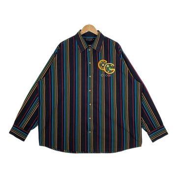 COOGI クージー ストライプ 刺繡 シャツ ブラック Size 4XL 福生店