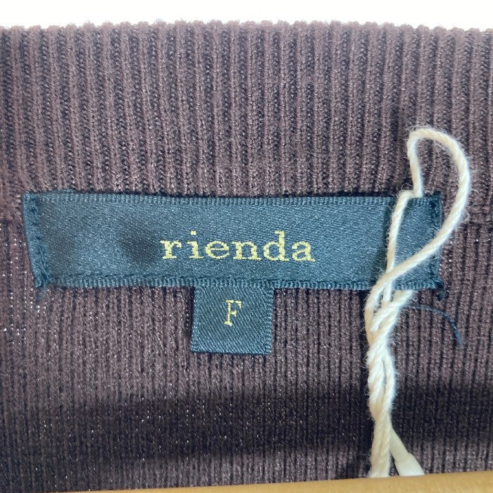 rienda リエンダ タグ付き pattern pleats set knit OP ブラウン sizeF 瑞穂店