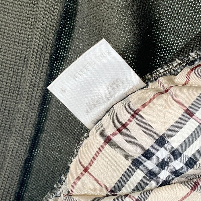 BURBERRY BLACK LABEL バーバリーブラックレーベル ウール ニット ジップアップセーター オリーブ Size 2 福生店