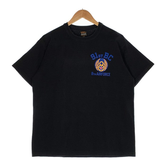 The Real McCOY'S リアルマッコイズ 91STBC 8TH AIR FORCE プリント Tシャツ ブラック Size 44 福生店