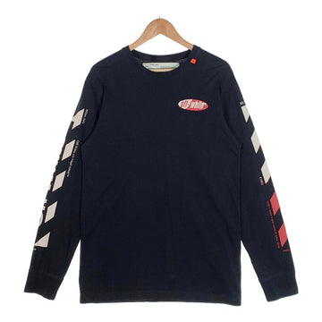 OFF-WHITE オフホワイト 19SS DIAG SPLIT LOGO L/S TEE ダイアゴナルスプリットロゴ ロングスリーブ Tシャツ ブラック OMAB001S19185006 Size L 福生店
