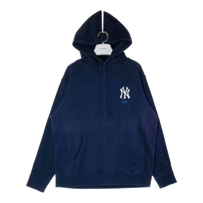 KITH × NEW YORK YANKEES キス×ニューヨークヤンキース ロゴ刺繍 パーカー ネイビー sizeL 瑞穂店