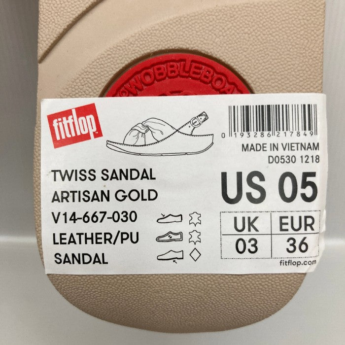 fitflop フィットフロップ TWISS SANDAL サンダル ゴールド size36 21.5～22.5cm 瑞穂店