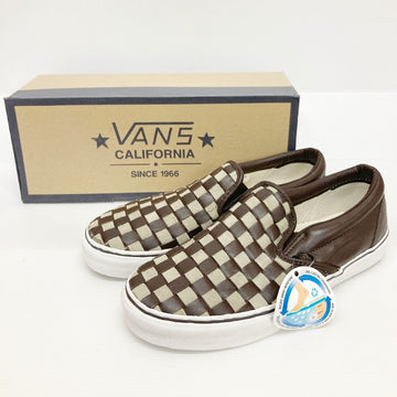 VANS バンズ SLIP-ON スリッポン レザー 編み込み チェッカー Black Coffee/Dune Woven Checkerboard VN-0IL51JV ブラウン size27.5cm 瑞穂店