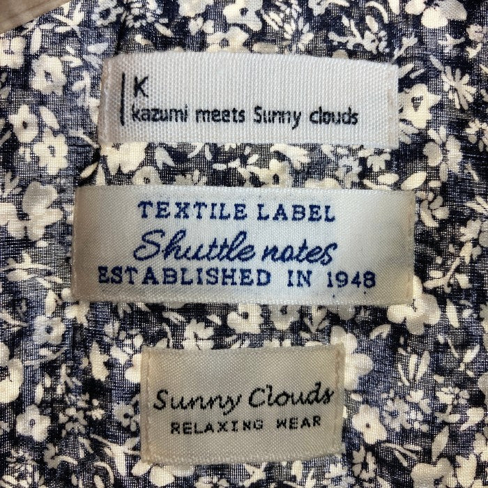 Sunny Clouds サニークラウズ 花柄ロングシャツワンピース フェリシモ ブラック sizeM瑞穂店