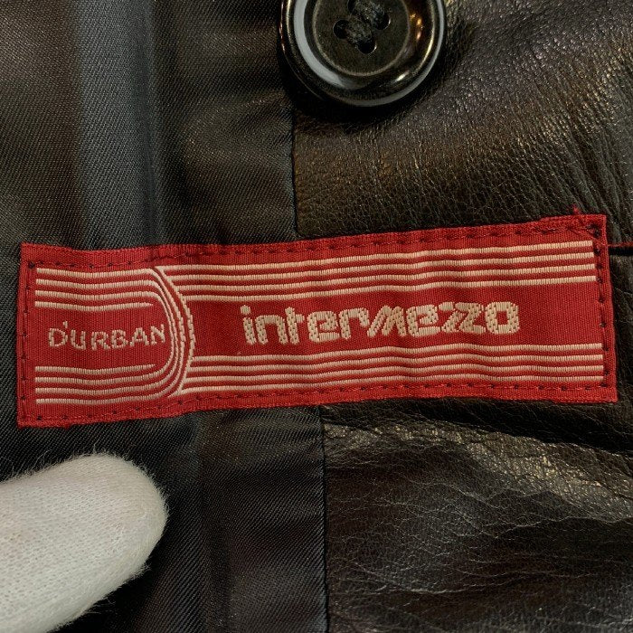 INTERMEZZO by DURBAN インターメッツォ ダーバン レザー ダブルコート トレンチ ブラック Size L 福生店