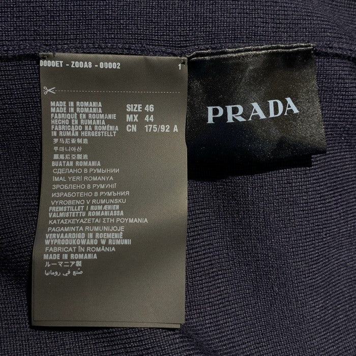 PRADA プラダ ナイロン切替 ウールニット ジップアップブルゾン ネイビー UMC569 Size 46 福生店